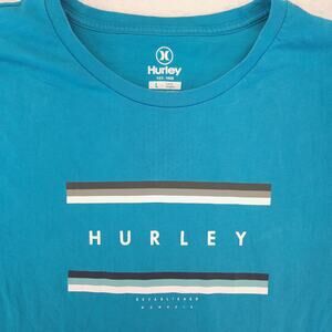 Hurley Casual Crew Neck Graphic T-Shirt Mens Size Large L Blue